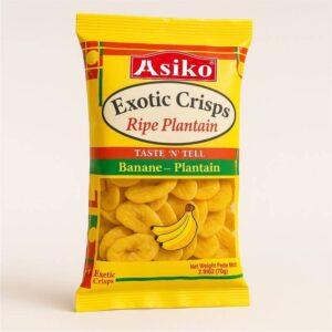 Asiko Exotic crisps ripe plantain mild chilli – slightly salted 75g
